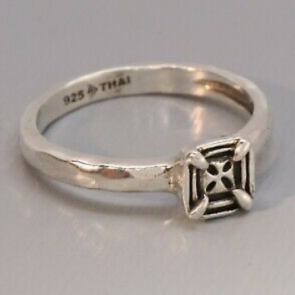 Silpada Sterling Square Belle Fleur Stack Ring